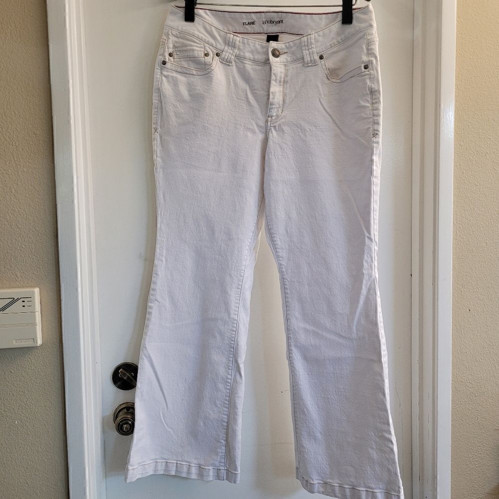 Lane Bryant Wide Leg White Denim Jeans Size 14